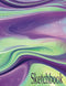 Sketchbook: Notebook for Drawing, Doodling, Sketching, Green and Purple Swirl Pattern Cover...