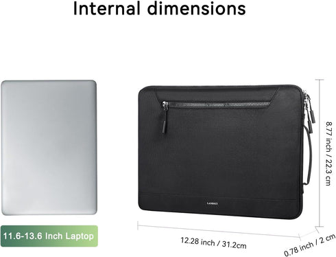 LANDICI 360° Protective Laptop Sleeve Carrying Case 13 13.3 Inch, Waterproof Slim Computer Cover Bag for MacBook Air 13 M1/M2/M3, MacBook Pro 13, ...