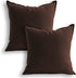 Jeanerlor Pack of 2 Cotton Linen Soft Soild Decorative Square Throw Pillow Covers Set Cushion Case for Children Kid Baby 24 x 24 Inch 60 x 60cm,Br...