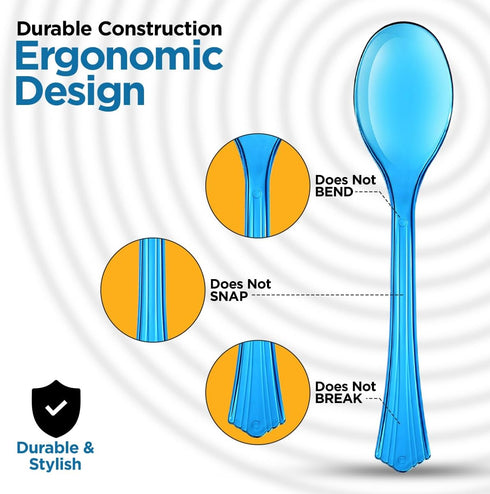 Disposable Serving Utensils, Neon 12 Pack, Four 10” Plastic Serving Spoons and Forks, Four 6-1/2” Plastic Serving Tongs, Plastic Serving Utensils ...