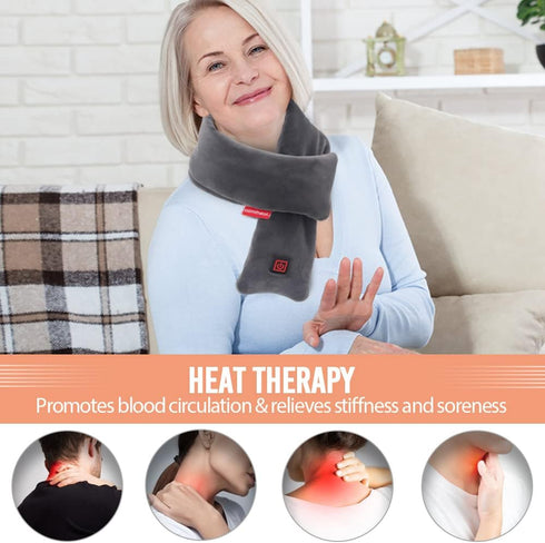 USB Heated Scarf, Portable Electric Neck Heating Pad Wrap for Pain Relief, Thermal Hot Compress Neck Heat Therapy for Soreness Stiffness Cervical ...
