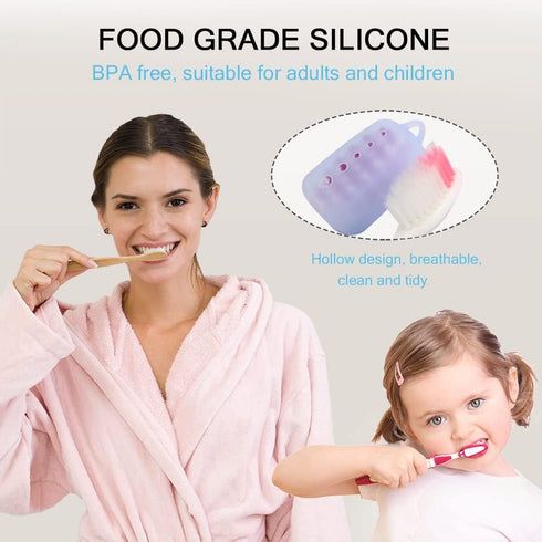 V-TOP Toothbrush Covers Caps, 10 Pack Toothbrush Head Cover for Travel, Silicone Portable Tooth Brush Protecter Cover Pod Case for Home and Outdoo...