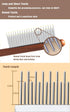 Dog Cat Comb with Solid Wood Handle Stainless Steel Teeth, Professional Pet Grooming Supplies Accessories Perfect for Honghair Hairy Pets...