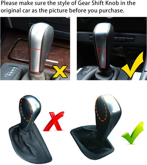 ABS Carbon Fiber Compatible with BMW E90 Carbon Fiber Pattern Gear Shift Knob Cover Trim, Carbon Fiber Style ABS Gear Shift Head Cover Compatible ...