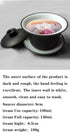 Gaiwan Teacup Kungfu Tea bowl Zisha Red Clay black 4oz/130ml Cup Sancai Saucers (Black white)...