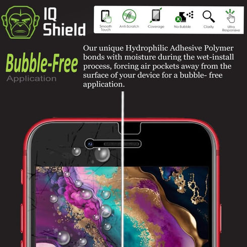 IQShield 2 Pack Screen Protector for iPhone SE (2022/2020,3rd/2nd Gen) Anti-Bubble Clear TPU Film...