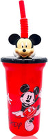 Mickey Mouse Water Bottle for Kids, Girls, Boys - 3 Pc Mickey Mouse School Supplies Bundle with 15oz Mickey Drinking Bottle, Create a Face Sticker...