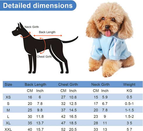 Dog Hoodie, Dog Clothes Sweater Dog Jumpsuit Fleece Sweatshirt Dog Outfit Dog Winter Clothes Cotton Puppy Hoodies for Small Medium Large Dogs Cats...