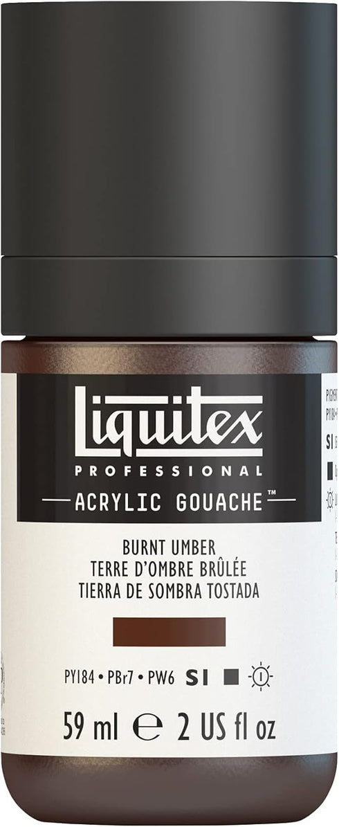 Liquitex Professional Acrylic Gouache, 2-oz (59ml) Bottle, Burnt Umber...