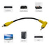 2Pcs RCA Phono Right Angle 90 Degree Male to Male Audio Subwoofer Cable Stereo RCA Projector Cable Gold Plated for Amplifiers Home Theater HDTV Ho...