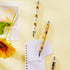 Qilery 30 Pcs Sunflower Ballpoint Pens Flower Pens Retractable Yellow Pens Plant Click Ball Pens Creative Floral Gel Ink Pen Black Ink Medium Poin...