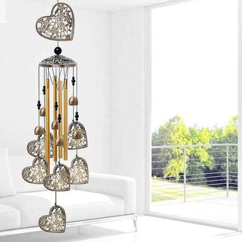 Garden Loving Heart Wind Chimes Outdoor Indoor Decor, Hand-Made Heart Musical Wind Chimes, Mobile Wind Catcher Romantic Wind-Bells for for Home, M...