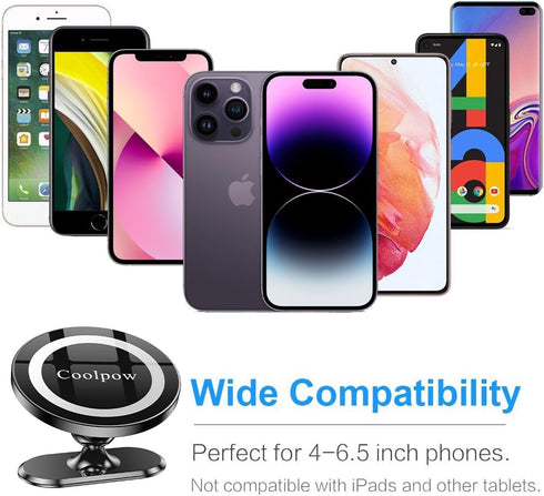 ?2-Pack?for iPhone MagSafe Car Mount?Stronger Magnets?Magnetic Phone Holder for Car Dash?All Metal ?MagSafe Accessories Fit iPhone 15, 14,13,12,Pr...
