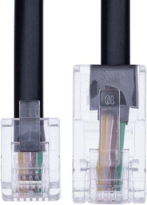 2m RJ11 to RJ45 Cable RJ11 to RJ45 Cable Phone Telephone Cord RJ11 6P4C to RJ45 8P8C Connector Plug Cable for Landline Telephone (Black)...