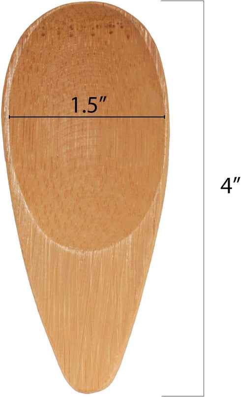 BambooMN - 4" Small Solid Bamboo Oval Scoop, 30pcs...