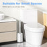 HAMITOR Toilet Bowl Brush Holder Set: Curved Design with Holder for Deep Cleaning Under Rim - Compact Hidden Scrubber for Small Space - Modern RV ...