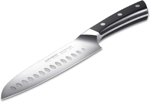 JARVISTAR Professional 7 Inch Chef's Santoku Knife, Ultra Sharp Vegetable Kitchen knife German Forged Steel, All-Purpose Nonstick Blade for Home C...