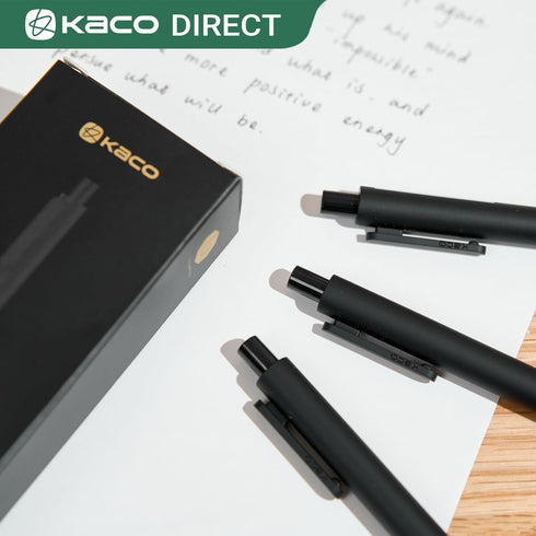 Kaco 10 Pieces Ballpoint Pens PURE, Black Ink, 1.0mm Medium Point, 10-Count Pack Pens Retractable Journaling Office Supplies...