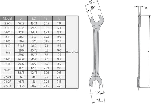 Utoolmart 8mm x 10mm Double Open End Wrench, 123mm Length Metric Wrench, Crowfoot Wrench, 45# Carbon Steel, Chrome Plated...