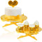 FRIDAY NIGHT 1-Tier Gold Round Cardboard Cupcake Stand Mini Cake Dessert Holder Reusable Birthday Wedding New Year Decoration 2pcs...