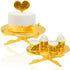 FRIDAY NIGHT 1-Tier Gold Round Cardboard Cupcake Stand Mini Cake Dessert Holder Reusable Birthday Wedding New Year Decoration 2pcs...