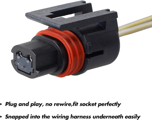 HERCOO License Plate Light Wiring Harness Assembly Rear Lamp Socket Pigtail Compatible with 1994 to 2002 Dodge Ram 1500 2500 3500 Pickup Truck, Pa...