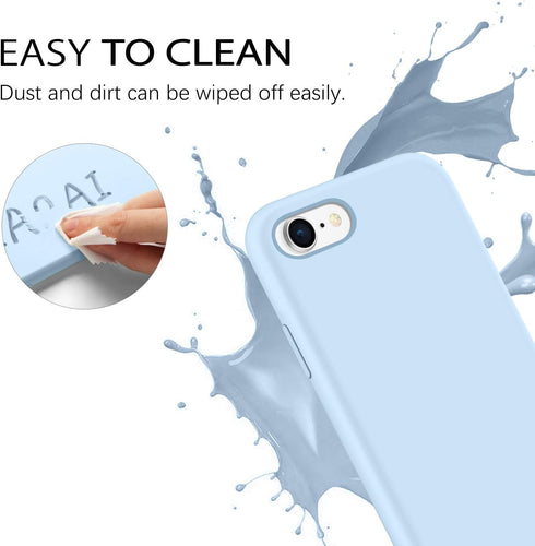 DUEDUE for iPhone SE 2022/2020 Case,iPhone 8/7 Case,Liquid Silicone Soft Gel Rubber Slim Cover with Microfiber Cloth Lining Cushion Shockproof Ful...