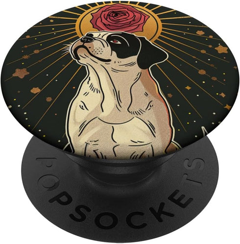 Tarot Card Art Witchy American Bully Dog PopSockets Standard PopGrip...
