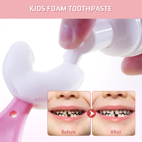 Foam Toothpaste Kids, Toddler Toothpaste with Low Fluoride, Foaming Toothpaste Kids and Mouthwash for Dental Care for Children 3+...