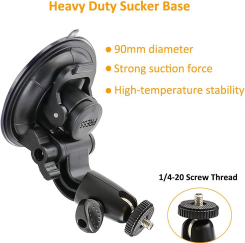 woleyi Windshield Dashboard DSLR Car Mount with Strong Suction Cup and Insurance tether use for Canon, Nikon, Sony, DSLR, Olympus, Pentax, HeroFib...