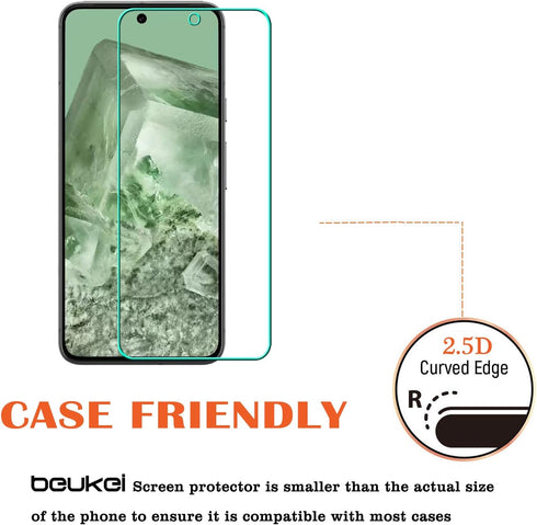 beukei (4 Pack) Compatible for Google Pixel 8 Screen Protector Tempered Glass,Touch Sensitive,Case Friendly, 9H Hardness...