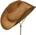 MG Tea Stain Raffia Straw Cowboy Hat (Natural), Natural Tea, Size One Size...