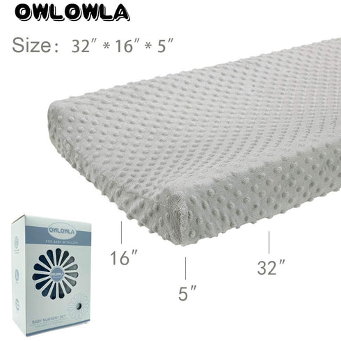 Owlowla Changing Pad Cover, Soft Minky Dots Changing Table Sheets for Baby Boy and Girl 2Pack (Grey/Navy)...
