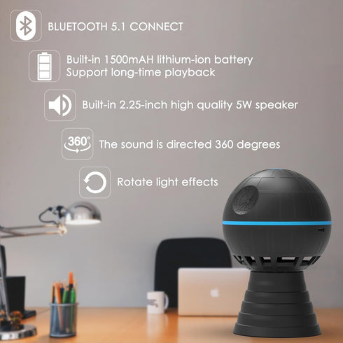 DS2 Wireless Bluetooth Speaker, Portable Bluetooth Speaker,1500mAh Battery 10 Hours Play time,5W Speaker Bluetooth 5.1,Star Wars Fans Gifts,for Ho...
