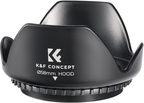 K&F Concept 58mm Tulip Flower Lens Hood for Canon Rebel T8i T7 T7i T6i T6 T6s T5i T5 T4i T3i SL3 SL2 SL1 DSLR Cameras with RF24-50mm F4.5-6.3 is S...