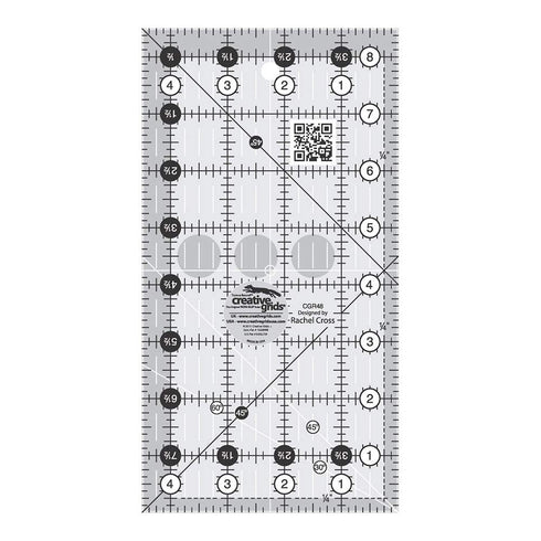 Creative Grids Quilt Ruler 4-1/2in x 8-1/2in Rectangle – CGR48 – Made in USA, Non-Slip Grip Acrylic Quilting, Sewing, Crafting, Patchwork Ruler fo...