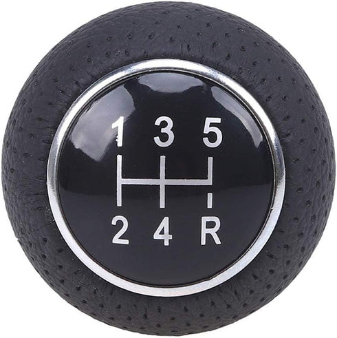 Universal Aluminum Manual Car Gear Shift Knob 5 Speed Leather Shifter Lever Black...