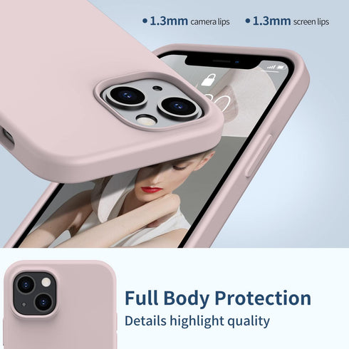 FUNMIKO Compatible with iPhone 14 Case with Screen Protector,Silky Liquid Silicone Case, Scratch Proof Soft Microfiber Lining,Slim Fit Shockproof ...