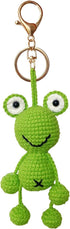Handmade Cartoon Frog Animal Keychain, 1 Count, Green...