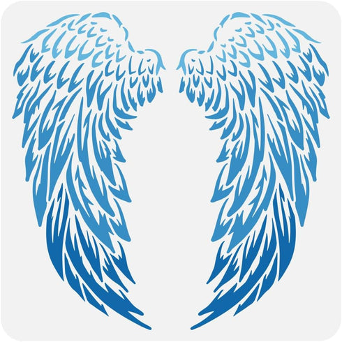 FINGERINSPIRE Angel Wings Painting Stencil 11.8x11.8 inch Reusable Angel Wings Pattern Drawing Template DIY Angel Wings Decoration Stencil for Pai...