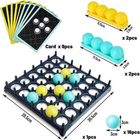 Bounce Ball Parent Child Interactive Party Table Games with 9 Cards with Different Patterns,16 Balls and 1 Game Grid,Kid,Teens and Adults Family P...