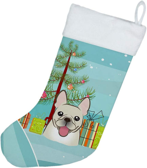Caroline's Treasures BB1610CS Christmas Tree and French Bulldog Christmas Stocking Fireplace Hanging Stockings Christmas Season Party Decor Family...