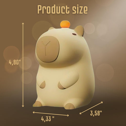 Cute Silicone Capybara Night Light – Soft Animal Kids Night Lights for Bedroom Portable USB Rechargeable Capybara Soft Light Lamp Touch Control Ki...