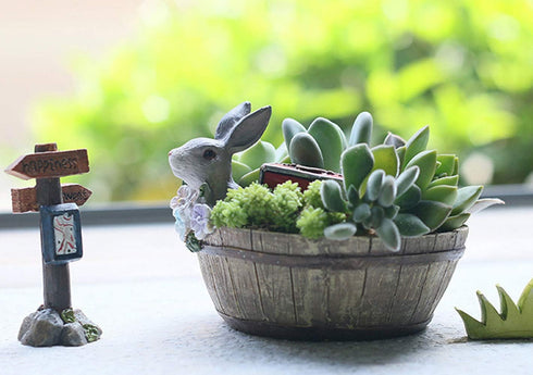 ChezMax Succulent Planter Rabbit Shaped Flowerpot Plant Pot Resin Vase Container Home Garden Decorative...