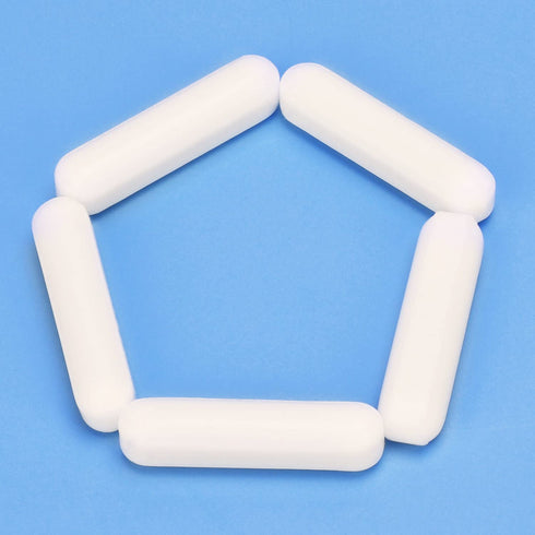 5-Pack Stir Bar Set, 30 mm PTFE-Coated Magnetic Stirring Bars White Laboratory Stir Mixer for Stirrers, 5 PK...