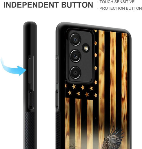 DAIZAG Case Compatible with Samsung Galaxy A13 5G Case,Flying Eagle American Wood Grain Flag for Man Woman,All-Round Protection Shockproof Anti-Sc...