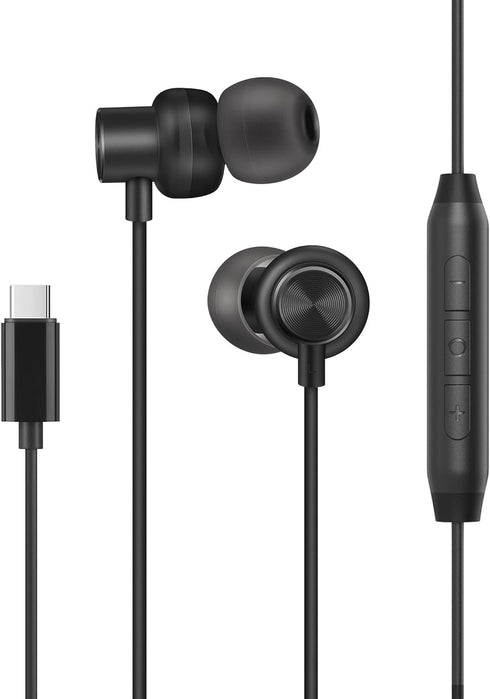 USB C Earbuds Wired in-Ear Headphone Isolate Noise Magnetic Wired Earphone with Microphone and Volume Control Type C Ear Buds Compatible for iPhon...