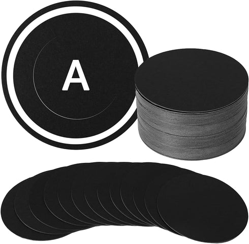 36 Pieces 4 inch Round Black Cards Cardstock Thick Kraft Paper Coaster Cards Blank Cardstock Slices for Mandala Painting DIY Coasters Painting Wri...
