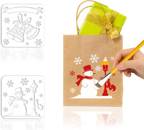 5"x5"Reusable Christmas Painting Stencils,24Pcs Xmas Waterproof Slice Templates Plastic Drawing Stencils for Kids Christmas DIY Craft Supplies...