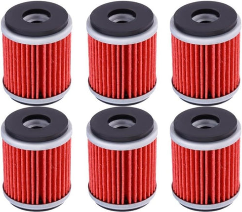 6-PACK Oil Filter Oil Filters Replacement Fit for Yamaha YZ250 XT250 YBR250 YFZ450 YFZ450R YFZ450W YFZ450X YFZ459R YZ250F YZ450F WR250F WR250R WR4...